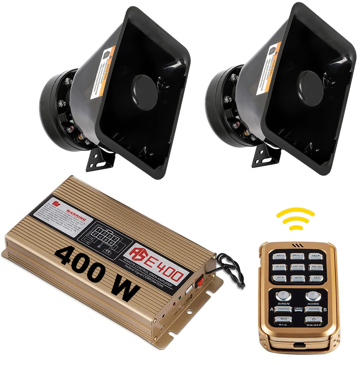 Спецсигнал СГУ 12v 400w "Federal Signal X5 STANDART" (2 Рупори по 200Вт, пульт ДК з мікрофоном, USB)