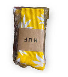 Шкарпетки HUF Plantilife — високі — жовті (білий лист)