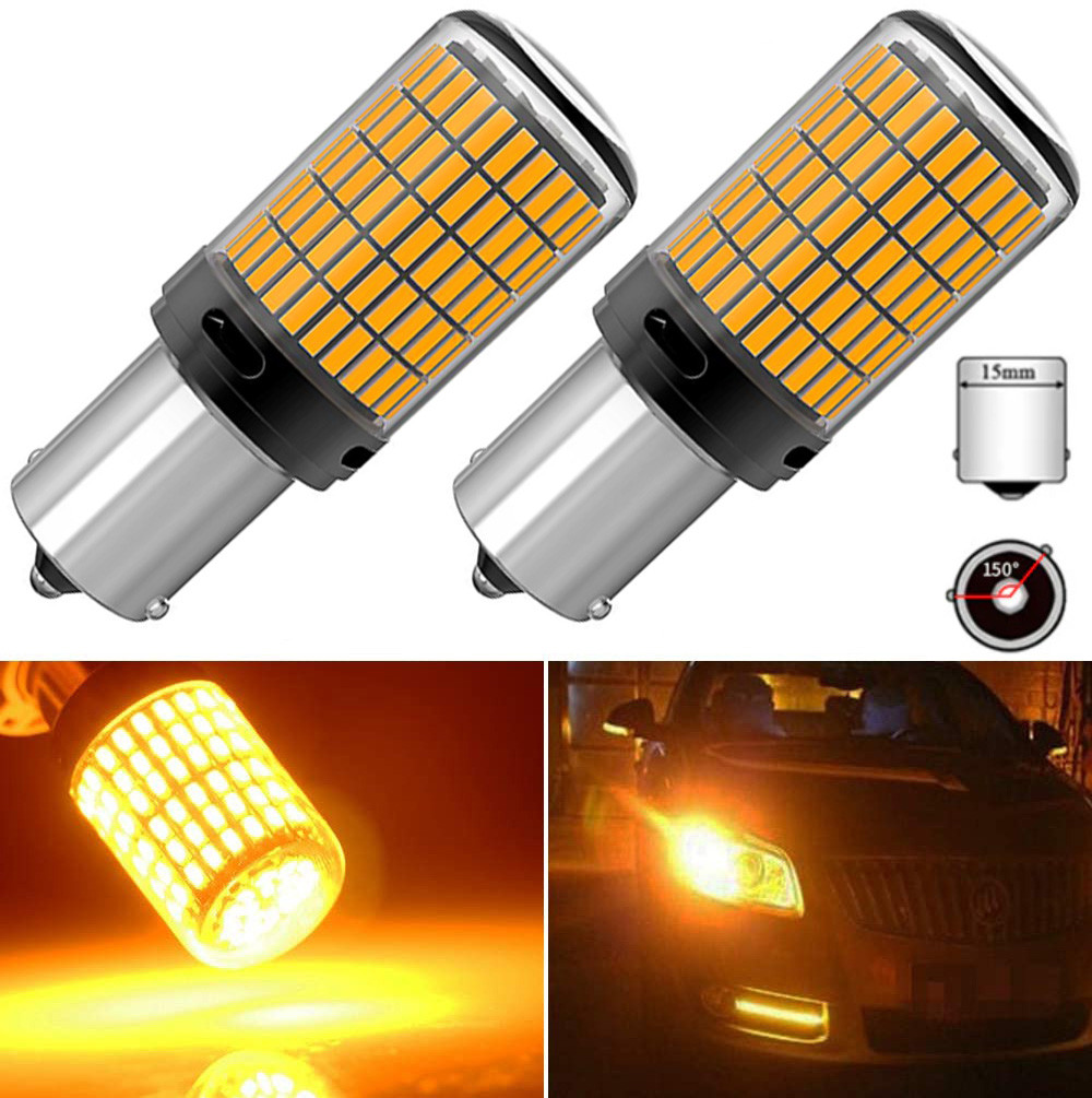 Лампа для поворотів 1156-150LED YEL 30W (Дуже яскрава, CAN-BUS, цоколь1156 BA15S P21W (150°), 12V-24V)