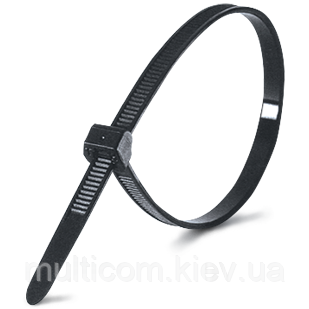 08-01-002BK. Стяжки 80х3мм, чорні, 100 шт/пачка