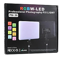 Відеосвітло LED-панель RGB PM-36 заповнювальне відеосвітло комплект для фотостудій студійна лампа для фото
