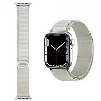 Ремінець нейлоновий до годинника SmartX Ultra / Apple Watch кріплення на 42/44/45/49 мм, зелений Білий