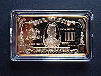 Золотая памятная монета-слиток США 1000 Долларов - 1000 Dollars USA