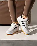 Жіночі кросівки кеди Adidas Forum Low 84 New White Black Gum весна-осінь повсякденні. Живе фото, фото 10
