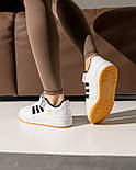 Жіночі кросівки кеди Adidas Forum Low 84 New White Black Gum весна-осінь повсякденні. Живе фото, фото 11