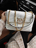 Женская сумка Pinko White эко кожа сумка белая Кросс Боди Пинко 1 отделение золотой ремешок
