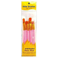 Набор из 10 шт кистей для боди-арта Artist Brushes розовые