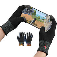 Игровые перчатки от пота (2 шт) с напальчниками Sarafox черные для игр телефона pubg call of duty standoff 2