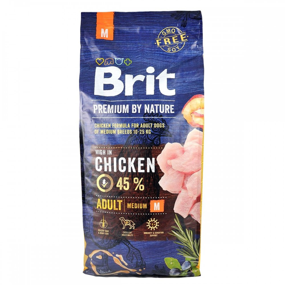 Brit Premium Adult М (Брит Преміум Едалт Медіум) для дорослих собак середніх порід 15 кг