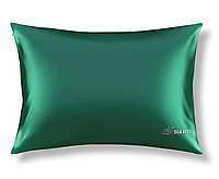 Шелковая наволочка зеленая из 100% натурального шелка в подарочной коробке, на подушку 50*70, в ассортименте