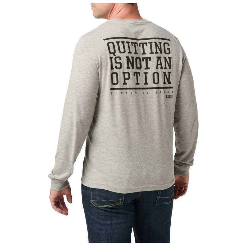 Футболка з довгим рукавом 5.11 QUITTING IS NOT AN OPTION LONG SLEEVE TEE 76313 Medium, Heather Grey, фото 1