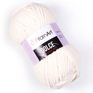 Пряжа плюшева YarnArt Dolce, Молочний №745, (Ярнарт Дольче) 100гр., 120м. нитки для в'язання
