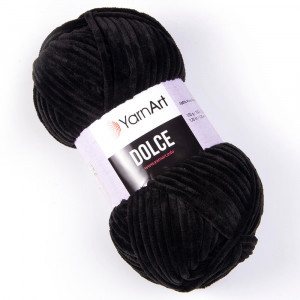 Пряжа плюшева YarnArt Dolce, Чорний №742, (Ярнарт Дольче) 100гр., 120м. нитки для в'язання