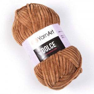 Пряжа плюшева YarnArt Dolce, Браун №765, (Ярнарт Дольче) 100гр., 120м. нитки для в'язання