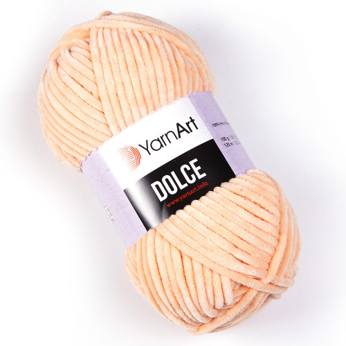 Пряжа плюшева YarnArt Dolce, Абрикос №773, (Ярнарт Дольче) 100гр., 120м. нитки для в'язання