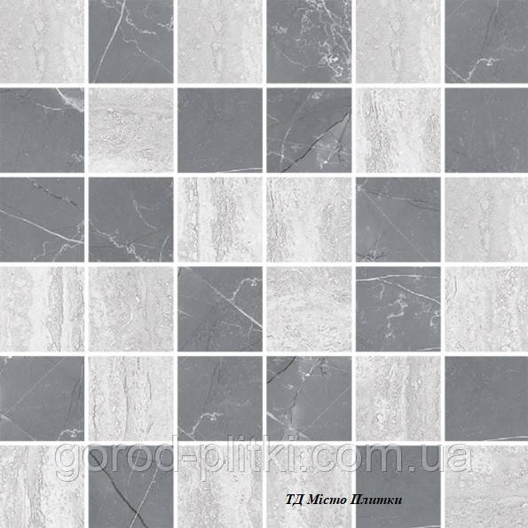 Керамогранітна мозаїка М 40063 (глянцева) Pulpis ІнтерГрес сірий темний 30*30 см, фото 1