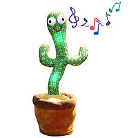 Музыкальная плюшевая игрушка Танцующий кактус 32 см, 120 мелодий, подсветка
