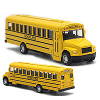 Модель автомобиля School bus 1:64. Игрушечная машинка Школьный автобус. Металлическая инерционная машинка