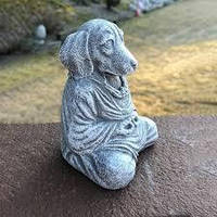 Причудливый Серый Будда Статуэтка Медитация Собака Йога Декор