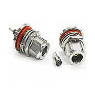 Гніздо на корпус N Female (мама, розетка) під пайку і обтиск на кабель RG-316 RG-188 RG-174 LMR100 прямий роз'єм, фото 5