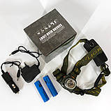 Потужний акумуляторний ліхтар для риболовлі, Потужний універсальний акумуляторний налобний ліхтар JN-23, фото 3