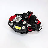 Налобний ліхтар на голову, Налобний ліхтар з ремінцем на голову Перезарядний Head Lamp GO-28, фото 3