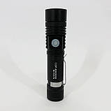 Тактичний ліхтар ручний Bailong BL-518-T6, Ручний ліхтар з 18650 акумулятором cob TE-53, фото 4