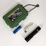 Тактичний ліхтар ручний Bailong BL-518-T6, Ручний ліхтар з 18650 акумулятором cob TE-53, фото 9