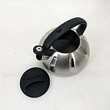 Чайник зі свистком нержавіюча сталь Unique, Емальований чайник нержавіюча сталь зі свистком HT-90, фото 5