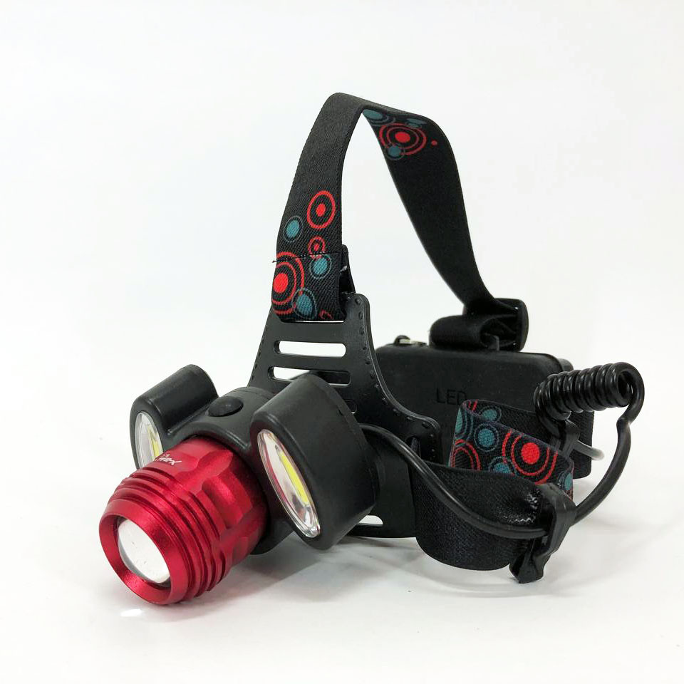 Ліхтарик на голову із зарядкою 2117-T6+2COB, Налобний світлодіодний ліхтар для нічних прогулянок RM-37, фото 1