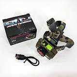 Ліхтар на лоб для риболовлі Police, Тактичний ліхтар на голову з фіксацією голові BE-42, фото 5