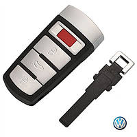 Корпус смарт ключа VW Passat CC / B6 USA (3 кнопки+Panic/Жало/Логотип VW Blue)
