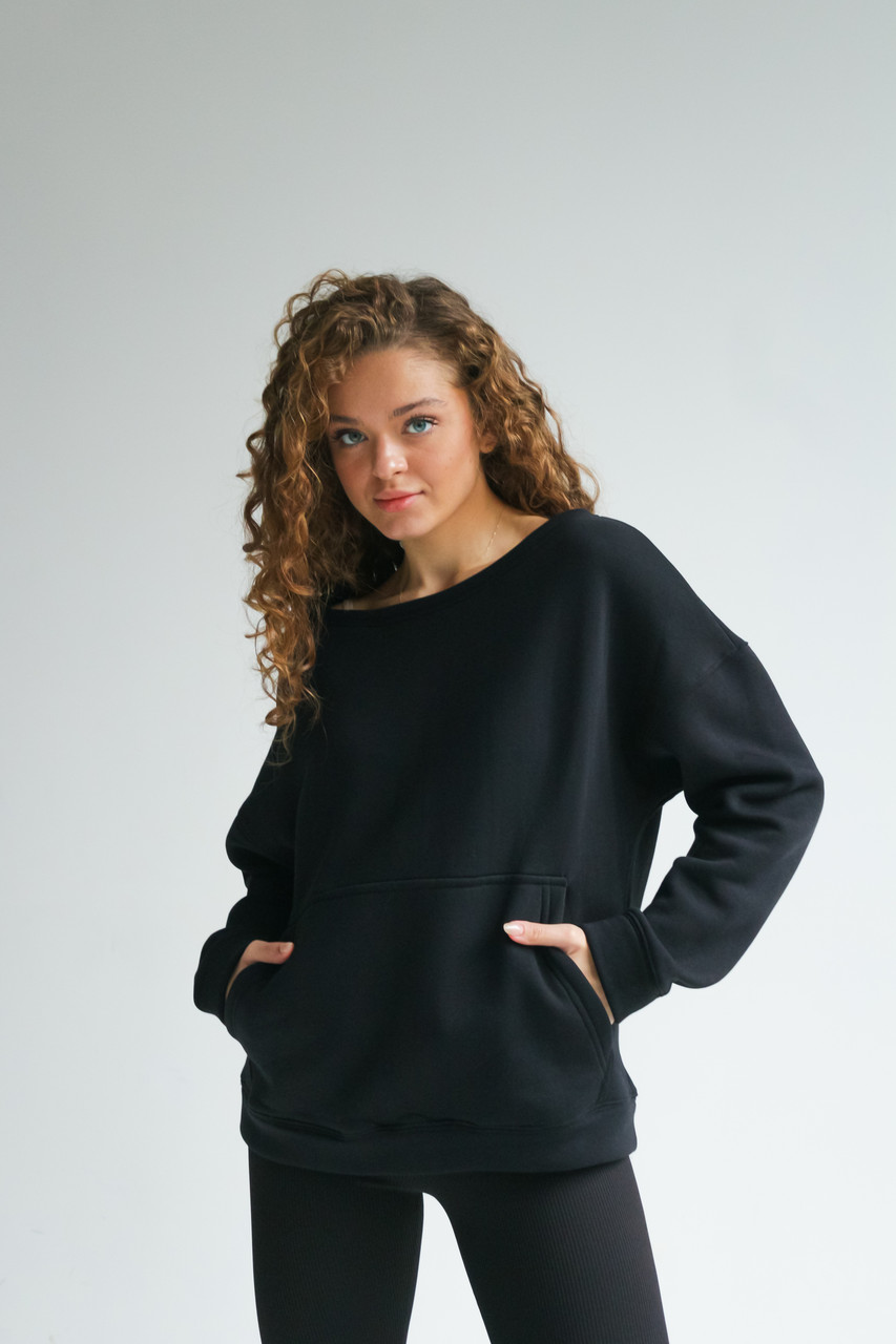Жіночий чорний світшот "Basic", фото 1