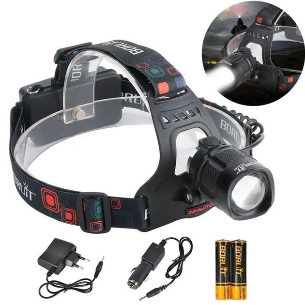 Ліхтар на лоб для риболовлі Police Bailong BL-T32-P50, Ліхтарик акумуляторний наголовний YI-48, фото 1