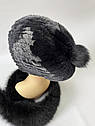 ШАПКА ЖІНОЧА З ХУТРА КРОЛИКА-РЕКСА, фото 4