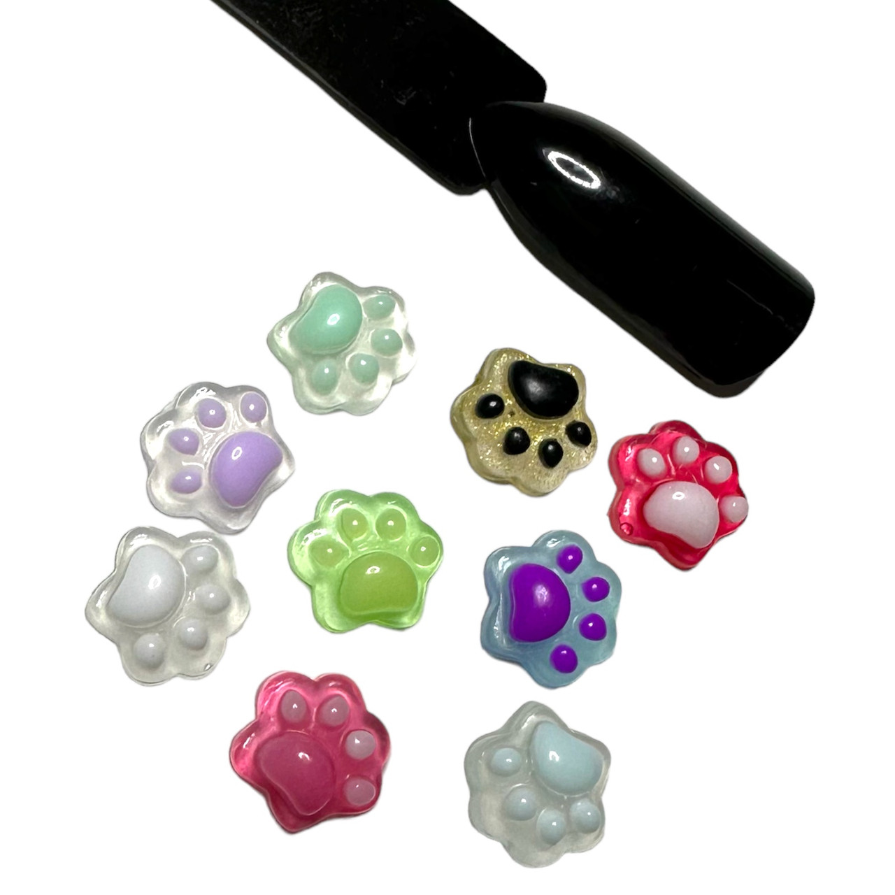 Прикраси об'ємні лапки (9 шт) для дизайну нігтів (розмір 10/7/5 мм)