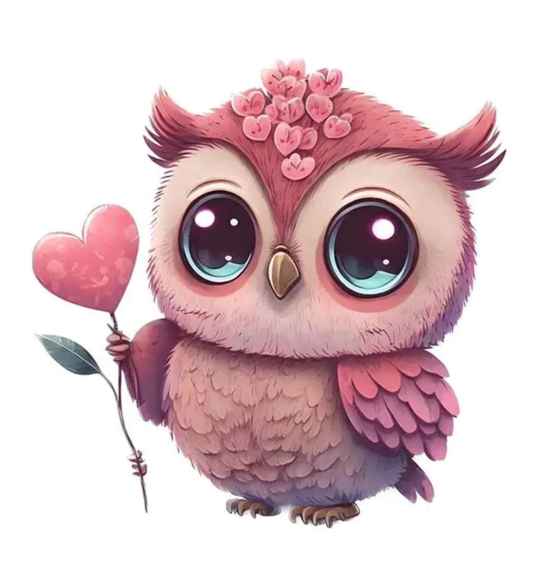 Наклейка на стіну Сова з квіткою (лист 25 х 25 см) Б21-8