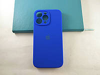 Защитный чехол для Apple iPhone 14 Pro Max синий  силиконовый с логотипом