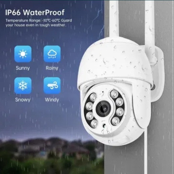 Камера спостереження Icsee WIFI IP вулична поворотна, онлайн датчик руху