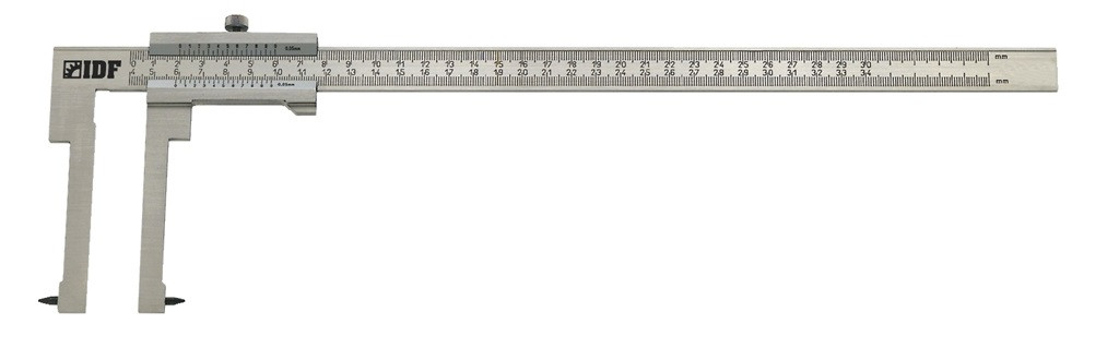 Штангенциркуль для внутрішніх вимірювань канавок з твердосплаными наконечниками, 40-300мм, 0,05, губки 100мм