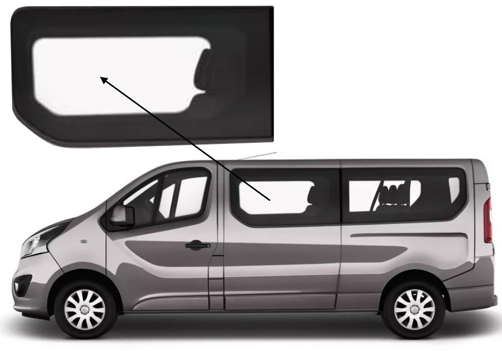 Бічне скло Opel Vivaro 2014-2019 салону переднє ліве, фото 1