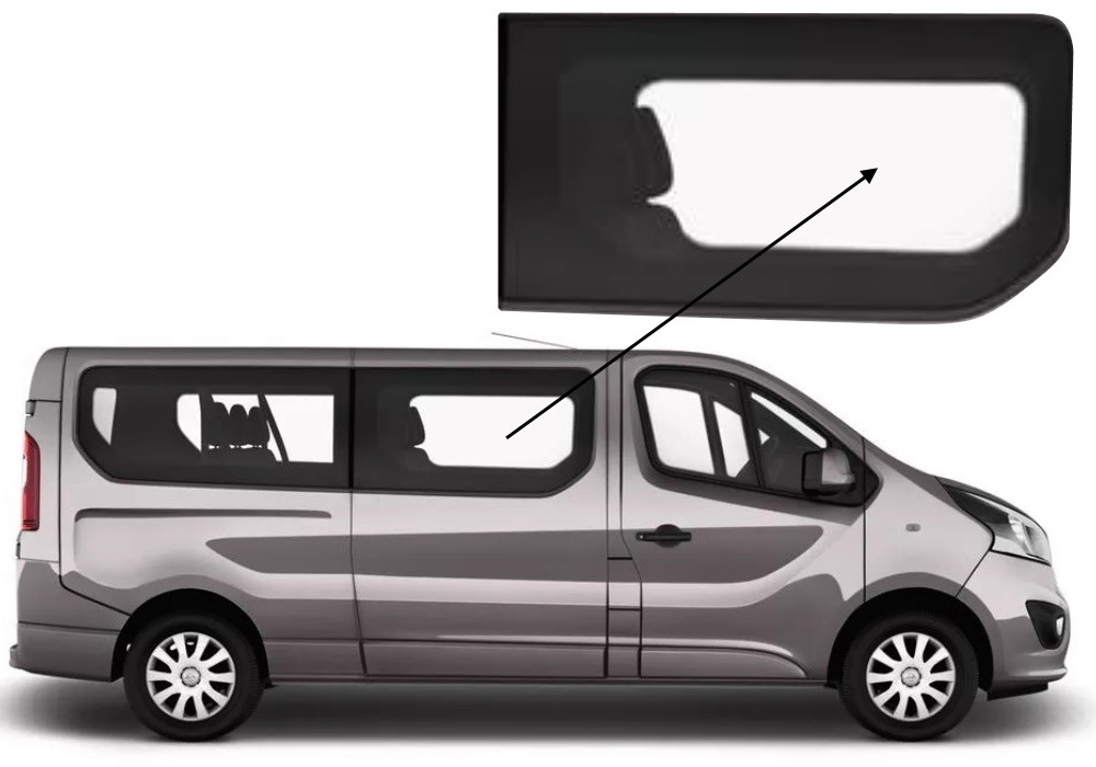 Бічне скло Nissan NV300 2017-2021 салону переднє праве, фото 1