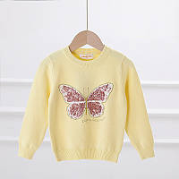 Детский свитер для девочки с пайетками "Бабочка"