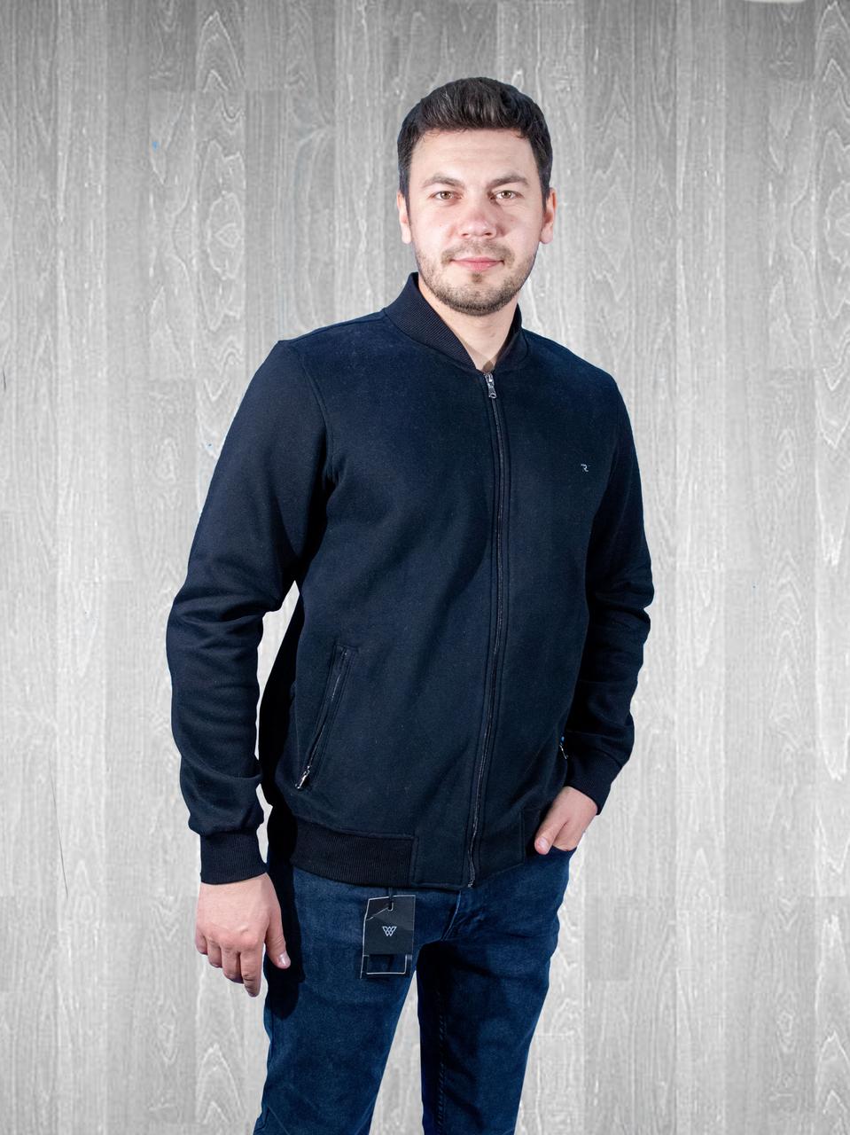 Бомбер Gaballi теплий чоловічий на блискавці 2XL-5XL великі розміри, Синій, XXL