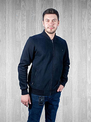 Бомбер Gaballi теплий чоловічий на блискавці 2XL-5XL великі розміри, Синій, XXL