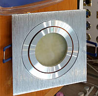 Встраиваемый светильник Feron DL6120 Серебро точечный квадратный поворотный HI-Tech