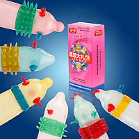 Новинка! Презервативы с усами шипами шариками 6 штук в пачке