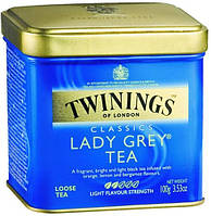 Чай черный крупнолистовой Twinings Lady Grey100 грамм в жестяной банке