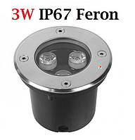 Грунтовой тротуарный светодиодный светильник Feron SP4111 3W 2700K, 6400К 2700К (теплый свет)