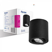 Потолочный светильник цилиндр Feron ML302 MR16 GU10 точечный поворотный накладной спот Черный